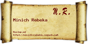 Minich Rebeka névjegykártya